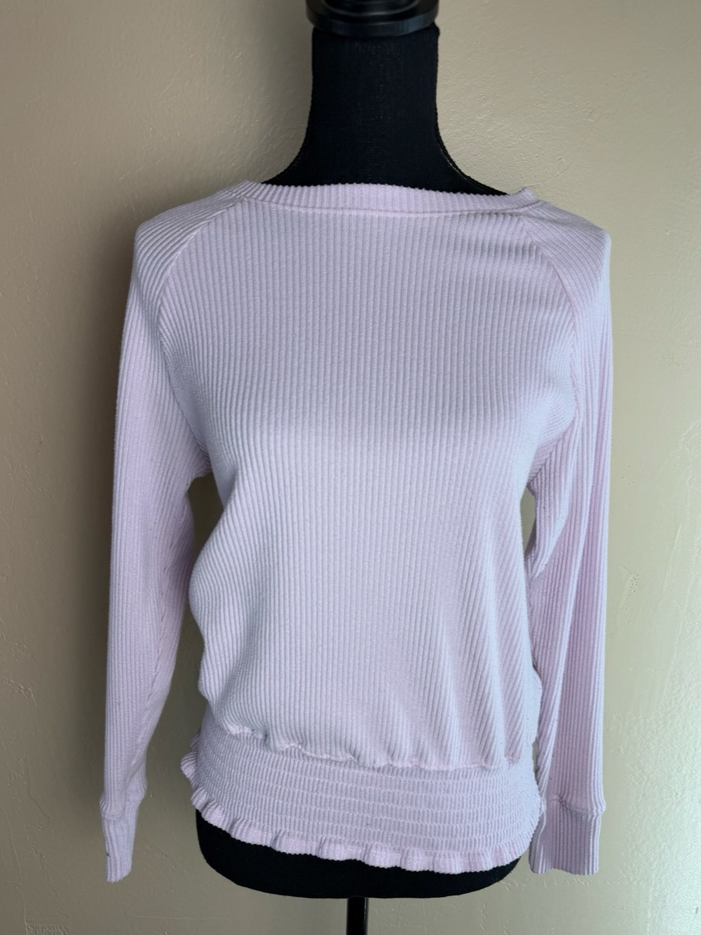 Nine West Ribbed Crew Neck Sweater in Pink Size Medium
